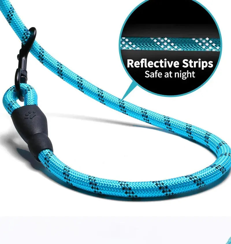 3M Pet Reflective Nylon Tow Rope Non Slip Foam Handle Pet Adjustable Towing Ropes Large MiddleSmall Dogs Outdoors Pet Supplies