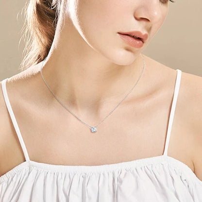 IOGOU 1 Carat D Color Moissanite Diamond Pendant Necklace 925 Sterling Silver High Carbon Simulated Diamond Engagement Necklace