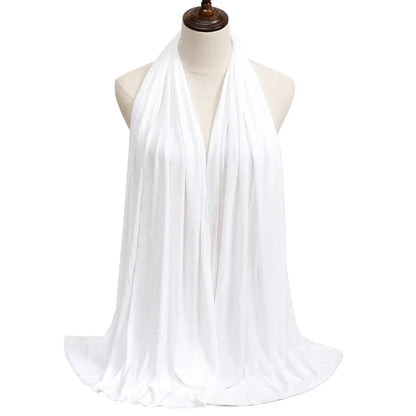 Womens Muslim Ramadan Fashion Modal Cotton Jersey Hijab Womens High Quality Solid Color Soft Hijab Long African Scarf