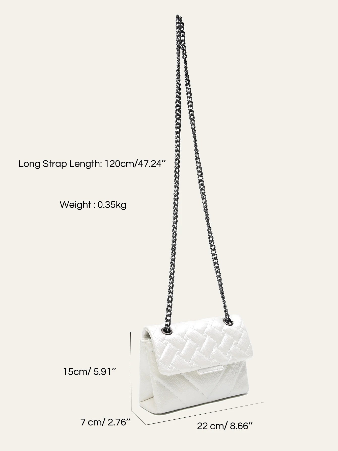 Women Fashion Metallic PU Vegan Leather Handbag Luxury Quilted Flap Messenger Shoulder Bag Long Chain Purse Daily Casual Travel