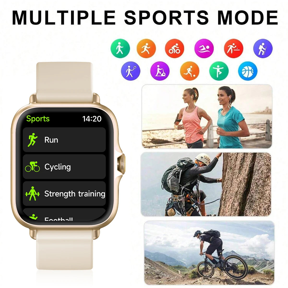 New Smart Watch 1.83'' Waterproof Message Answer Call Sports Pedometer Sleep Monitoring Information Alerts For IOS&Android
