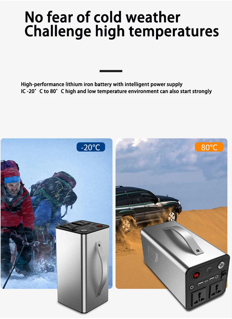 150W/300W Portable Power Station Solar Generator 42Ah-90Ah Power Station Emergency Power Bank for Home Camping