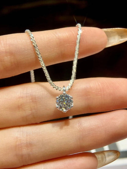 1ct Moissanite Diamond Cross Pendants Necklace for Women 925 Sterling Silver Christian Neck Chain Jewelry