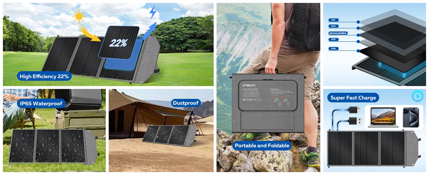 CTOLITY XP1000 1800W Portable Power Station 1024Wh Lifepo4 Apartment Charging Station Pure Sinve Wave Camping Solar Generator