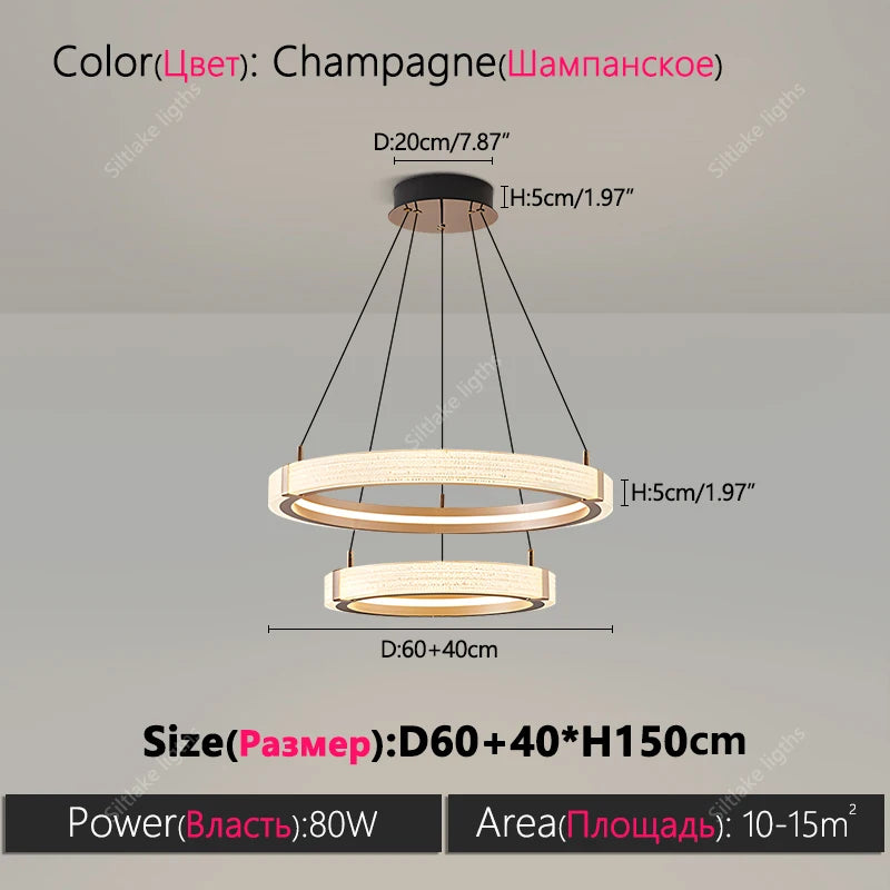Modern design creative round simple chandelier ring Lights suitable for living room bedroom restaurant home round Pendant Lights