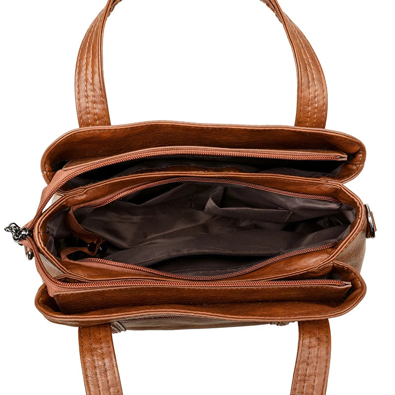 Elegant Women PU Leather Handbag Multiway Shoulder Bag Crossbody Purse for Ladies Stylish Top Handle Satchel Work Office Bag New