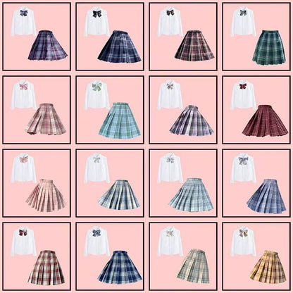 Japanese Bow Tie Skirt Set Student Pleated Skirt Jk Uniform Korean School Sexy Girl Preppy Style Seifuku Japanese School Uniform