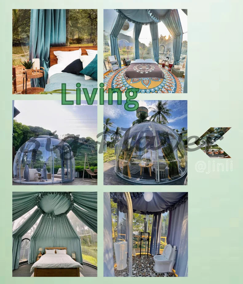 7.8M Luxury Transparent PC Starry Geodesic Dome Tent, Round Clear Igloo Cabin For Resort Hotel Catering And Celebration Events