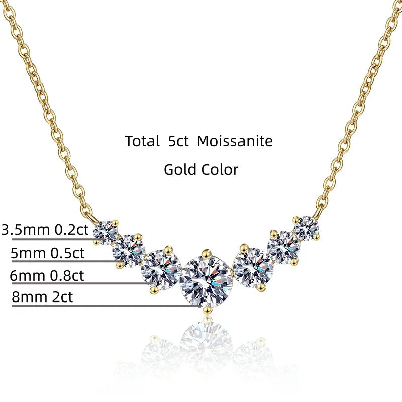 2.8ct Moissanite Necklace for Woman Wedding Fine Jewely with Certificates 925 Sterling Sliver Plated 18k White Gold Necklace