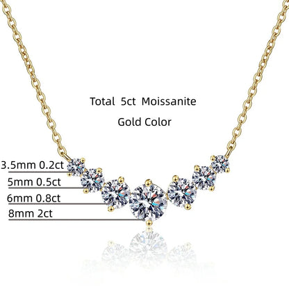 2.8ct Moissanite Necklace for Woman Wedding Fine Jewely with Certificates 925 Sterling Sliver Plated 18k White Gold Necklace