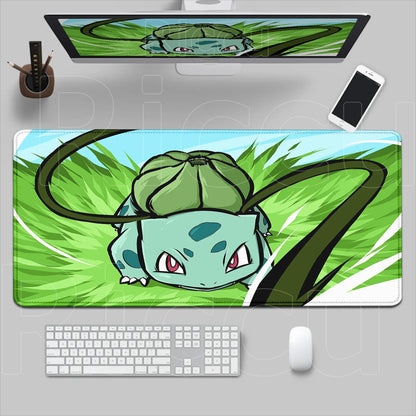 P-pokemon Bulbasaur Mouse Mats Rubber Mousepad Large Anime Gaming Accessories Pad Kawaii Carpet Cabinet Keyboard Office Deskmat