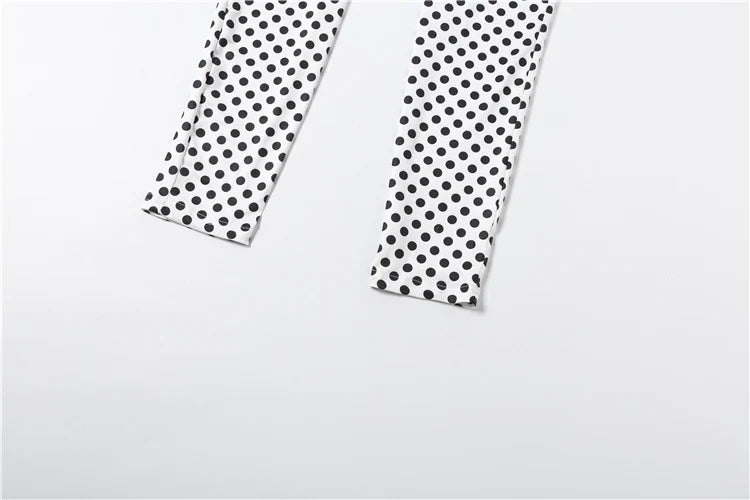 Nibber Hottie Women Dot Print 2 Piece Set Tracksuit Sexy Backless Halter Tank Tops+Leggings Matching Streetwear Stretch Outfits