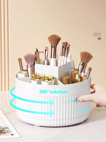 Rotating Makeup Storage Box - Makeup Storage Container, Suitable for Brushes, Lipsticks, and Skin Care Products
