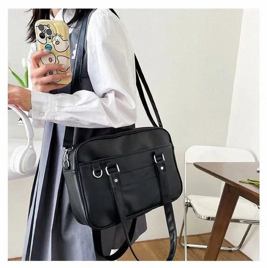 Japanese Style JK Bag Women High School Student Uniform Bag PU Leather Shoulder Bag Women Simple Handbags Crossbody Bags Itabag
