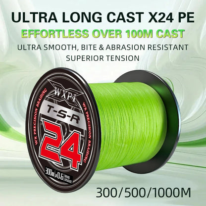 2026 New YGKX 24 Strand 300/500/1000m Japan PE Braided Super Strong Fishing Line Japan PE Braided Fishing Line Floating Pesca