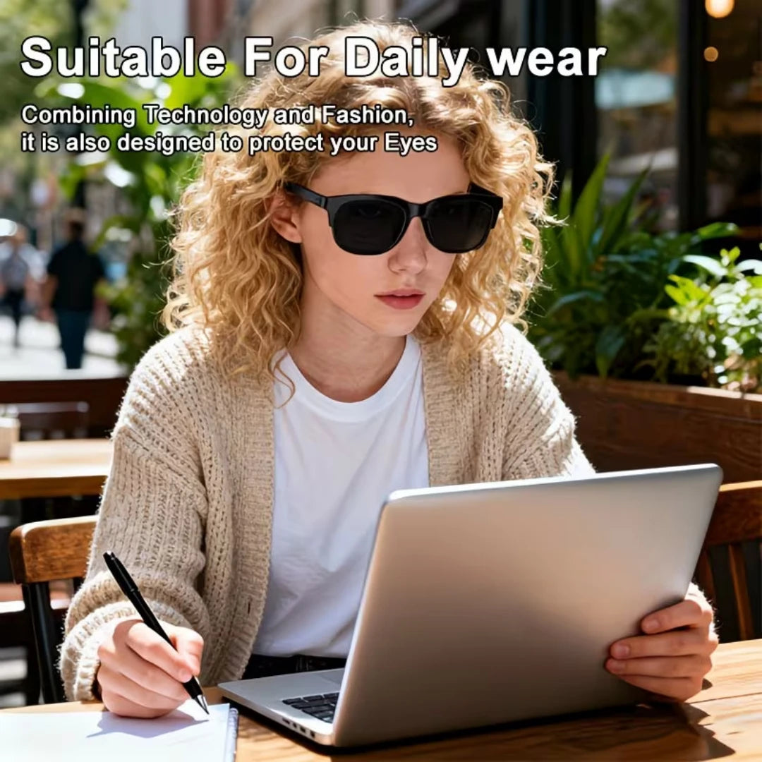 Smart Translation Glasses, Support Real-Time Translation, Bluetooth Music Glasses, Large Speakers, Wireless Connection, Long Battery Life
