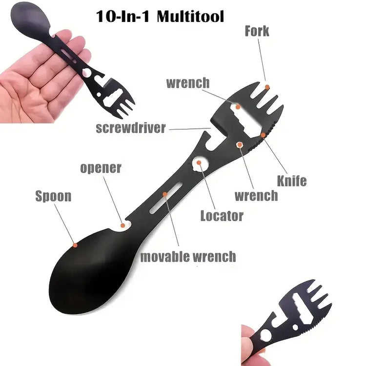 Outdoor Fork Spoon Versatile Outdoor Camping Tool Lightweight Fork Spoon Bottle Opener for Survival Tactical Utility for Easy