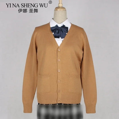 School JK Uniform Sweater Coat Anime Cosplay Costumes Cardigan Outerwear Sweater 16 Colour Long Sleeve Knitting Coat For Girls