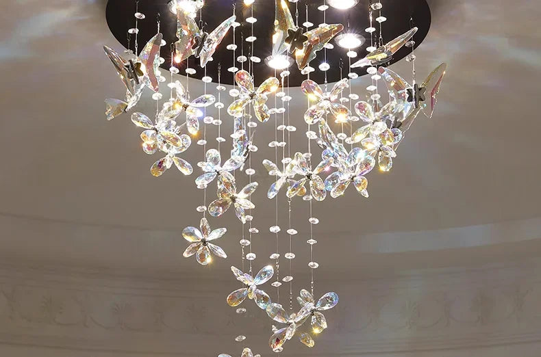Vintage Crystal Ceiling Pendant Shining Creative LED Hanging Lamp Living Room Restaurant Chandelier Mood Light Indoor Lights