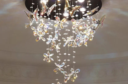 Vintage Crystal Ceiling Pendant Shining Creative LED Hanging Lamp Living Room Restaurant Chandelier Mood Light Indoor Lights