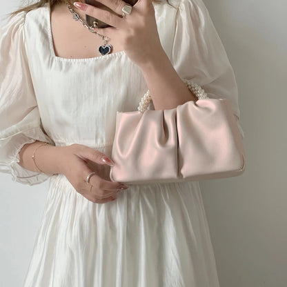 Fashion Pearl Handle Women Dinner Clutch Purse Handbags Luxury Design Ladies Square Shoulder Bags Female Small Messenger Bag