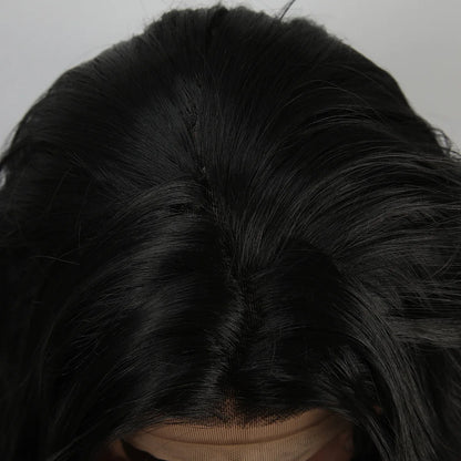 Black Wig Synthetic 13X4 Lace Front Wig Long Loose Wave Lace Front Synthetic Wig Heat Resistant Fiber Hair