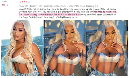 Ishow 613 Full Lace Human Hair Wig Body Wave Blonde Lace Front Wig Brazilian Human Hair 30 inch 13x4 Lace Frontal Wig For Woman