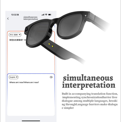 LIGE New Smart Glasses 500W Camera HD Video Recording Bluetooth Call Glasses AI Smart Translation Sunglasses WiFi Transmission