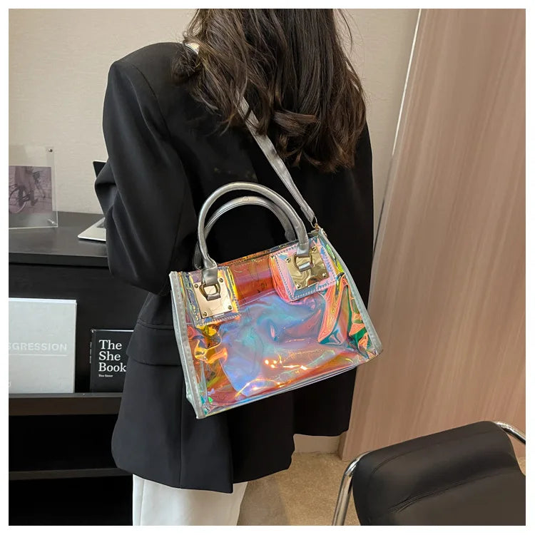 Fashionable Plastic Dazzling Colors Casual Crossbody Bags for Women Ladies Luxury Designer Tote Handbags Travel Shoulder Bag Sac