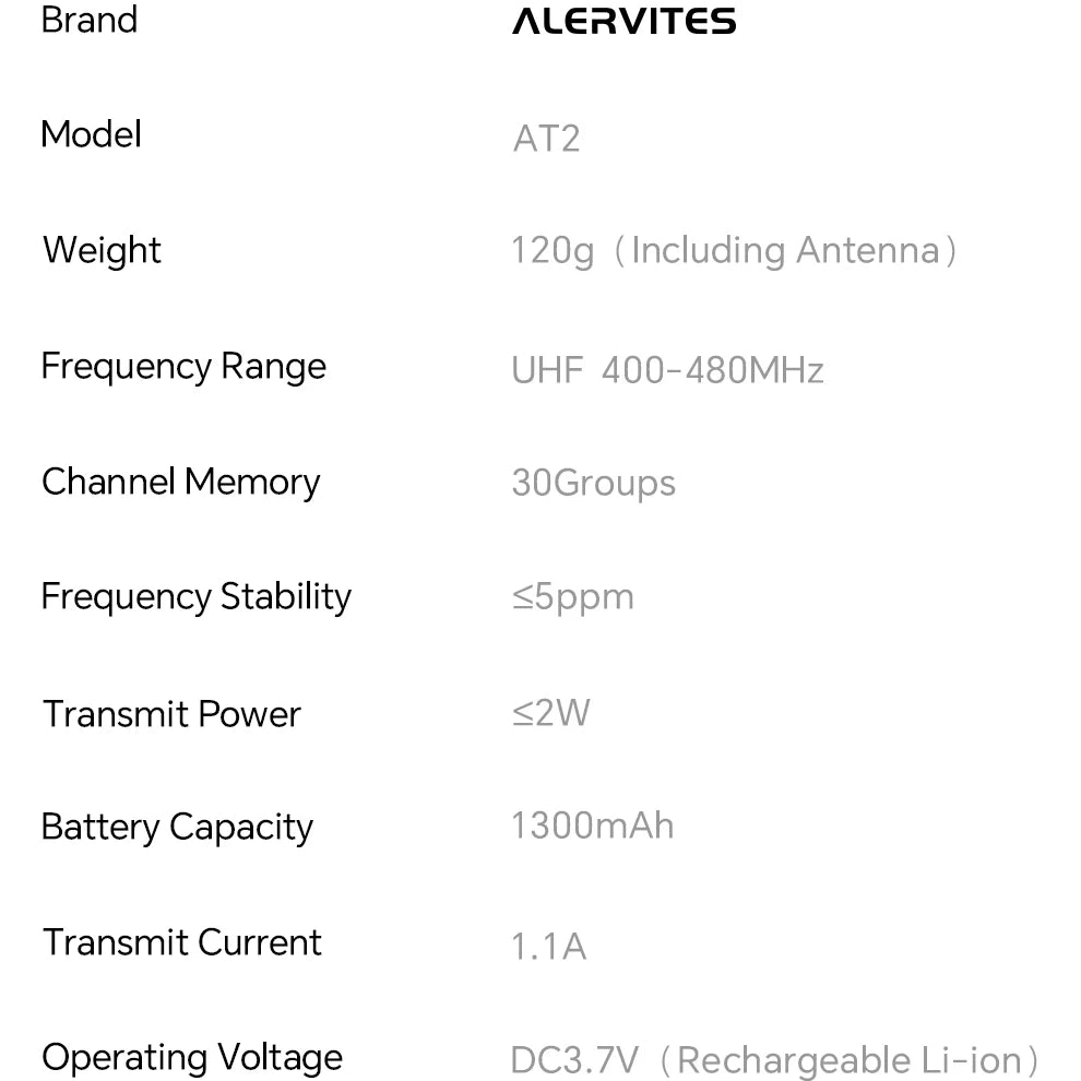 ALERVITES AT2 Public Network Walkie Talkie Unlimited Global Communication Range Ultra-thin Portable Two Way Radio