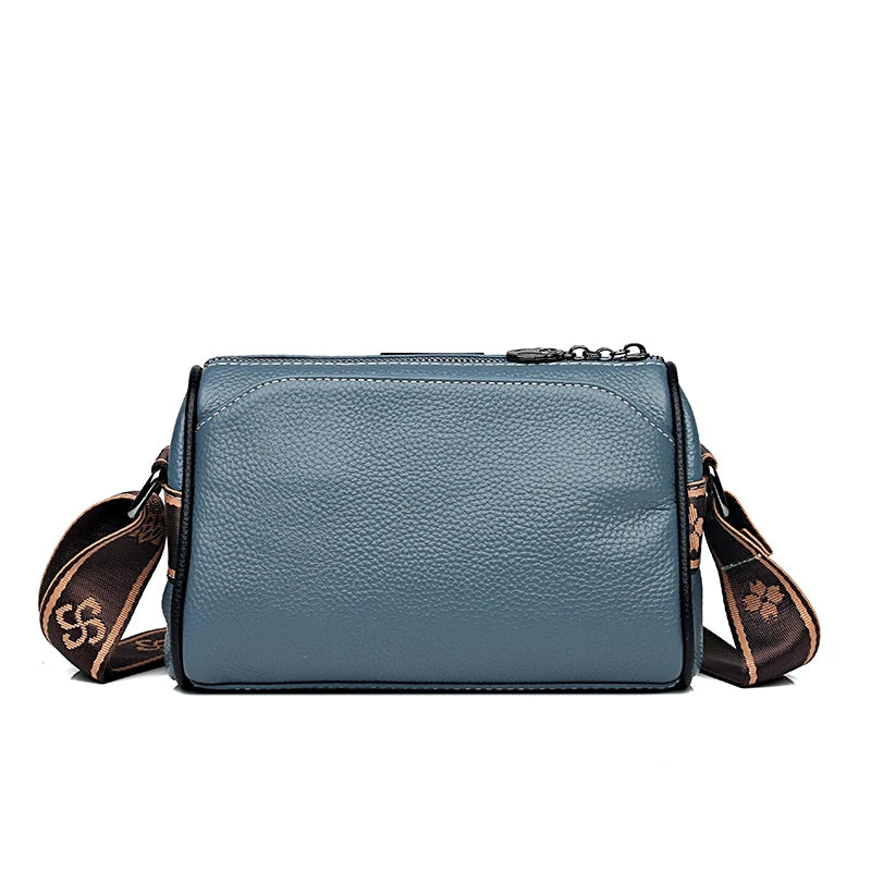 Women Genuine Leather Handbags Luxury Designer 3 Layers Cow Leather Shoulder Crossbody Bags Ladies Large Capacity Messenger Bag