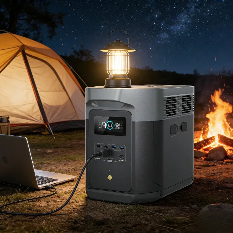 HOME Portable Power Station , 2400W LFP Solar Generator, Full Charge in 1 Hr, 2048Wh Solar Powered Generator