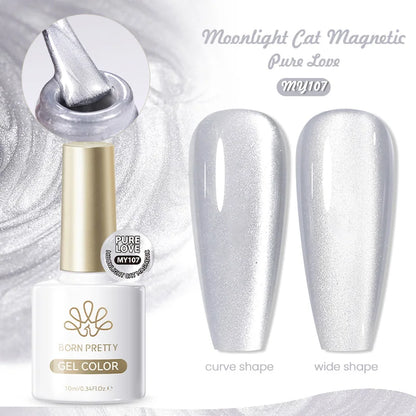BORN PRETTY 10ml Cat Magnetic Gel Nail Polish Moonlight Glass Bead Water Light Crystal Soak Off UV Varnish For DIY Nail Art