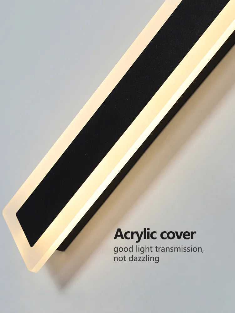 Modern Waterproof outdoor Long Strip LED wall lamps IP65 Iron Wall Light Garden porch Sconce Lights 110V 220V wall washer