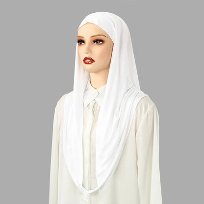 Hot Selling Ins Soft Jersey Instant Hijab Scarf for Women Muslim Solid Color Ready to Wear Hijab  Sport Underscarf Headwraps