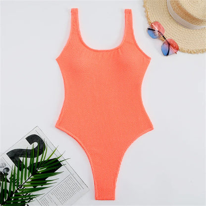 2026 Sexy Women One Piece Swimsuit Swimwear Female Solid Push Up Thong Bather Bathing Suit Monokini Brazilian Swimming Suits