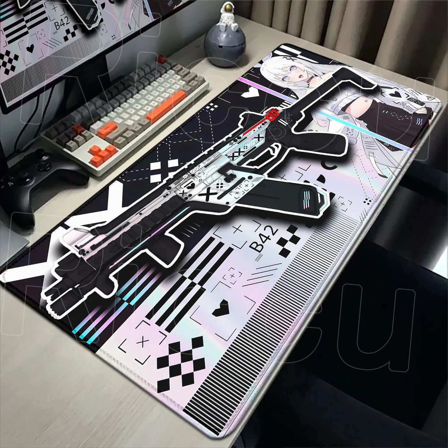 Cartoon Mouse Pad Pink CSGO Print Stream Gamer Mousepad 400x900mm Antislip Keyboard Mouse Mats Rubber Deskmat Gaming Accessories
