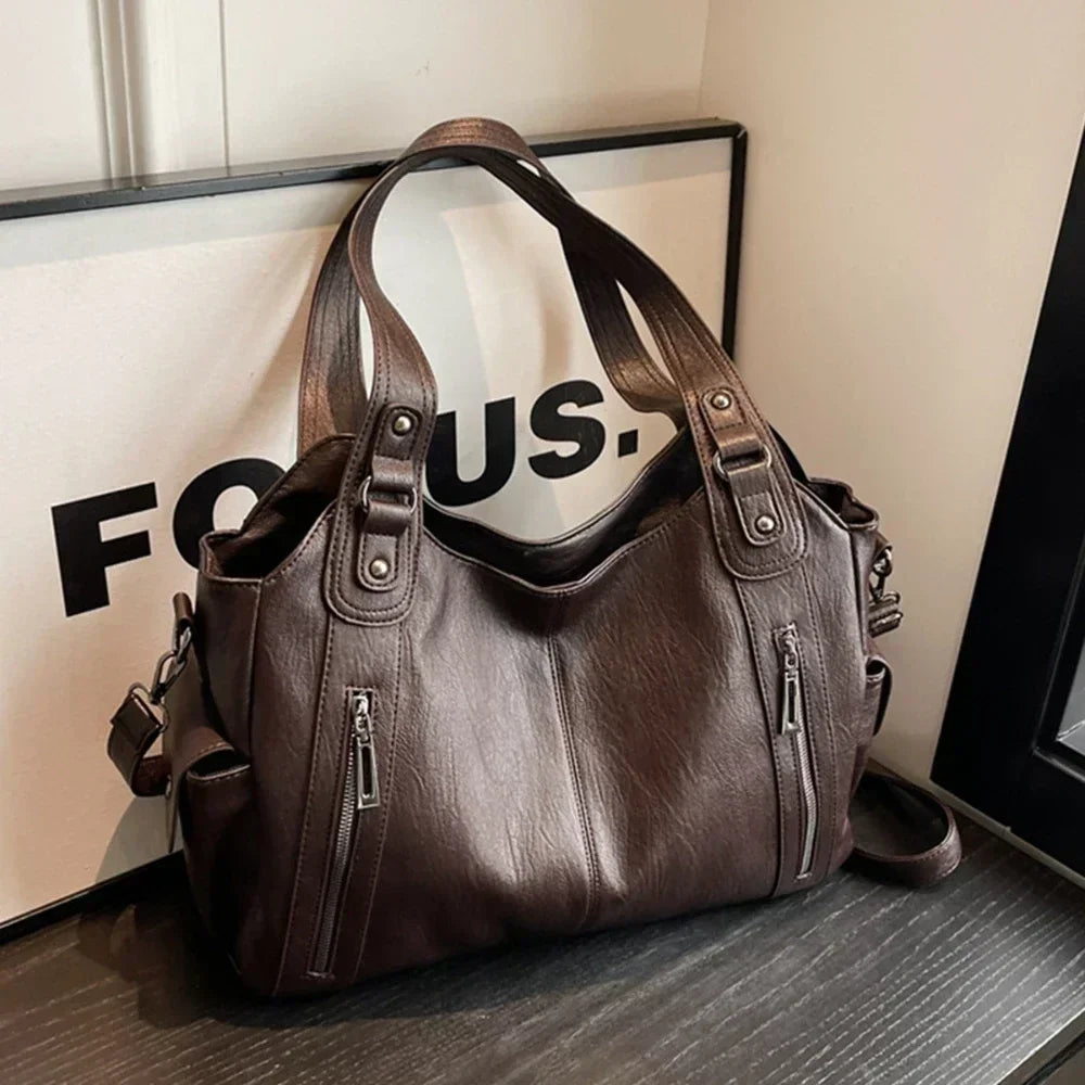 Soft Interior Compartment Shoulder Bags 2024 High Quality Contrasting Colors Bags for Women Fashion Zipper Pu Women's Handbags