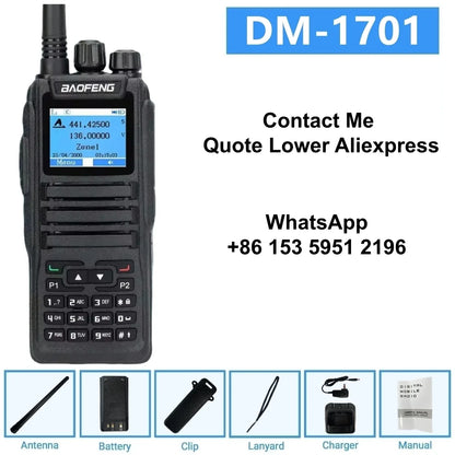 Dmr Digital Two Way Radio Baofeng Dm-1701 Dual Band Vhf/Uhf 3000 Channel Dual Time Slot Ham Radio For Professional Communication
