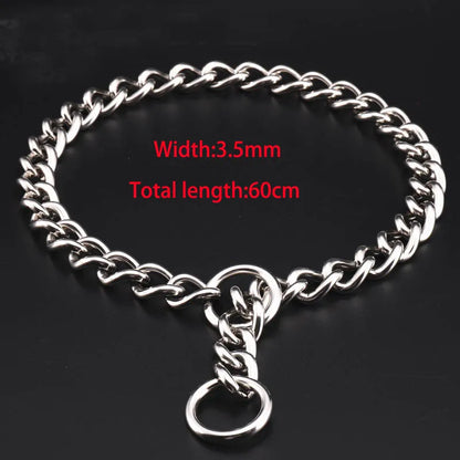 Seamless 304 Stainless Steel Dog Choke Collar Slip P Chain - Adjustable Heavy Duty Training Collar for Small  Medium Large Dogs