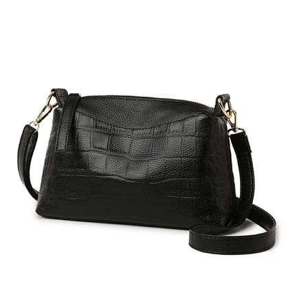 100% Genuine Cowhide Crocod Pattern Luxury Shoulder Bags For Women Designer Solid Color Soft Crossbody Bag Handbags Purses Sac