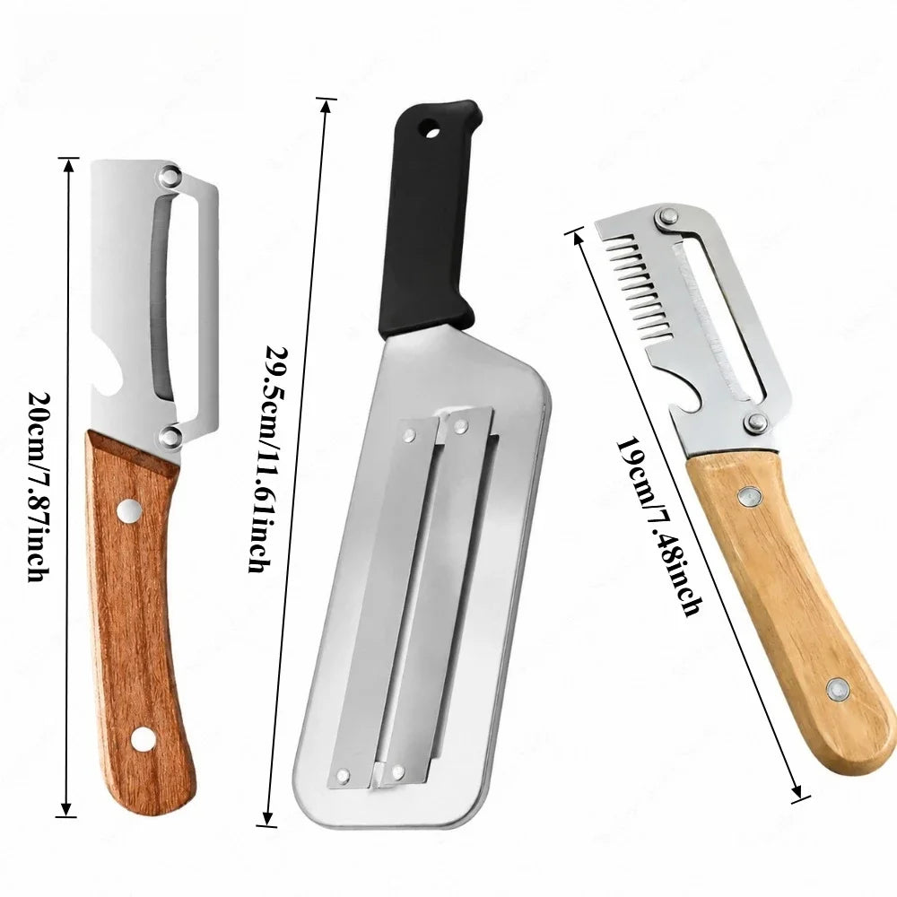 Kitchen Fruit Vegetable Processing Tool Peeler Stainless Steel Paring Knife Ergonomic Handle Portable Gadget for Daily Cooking