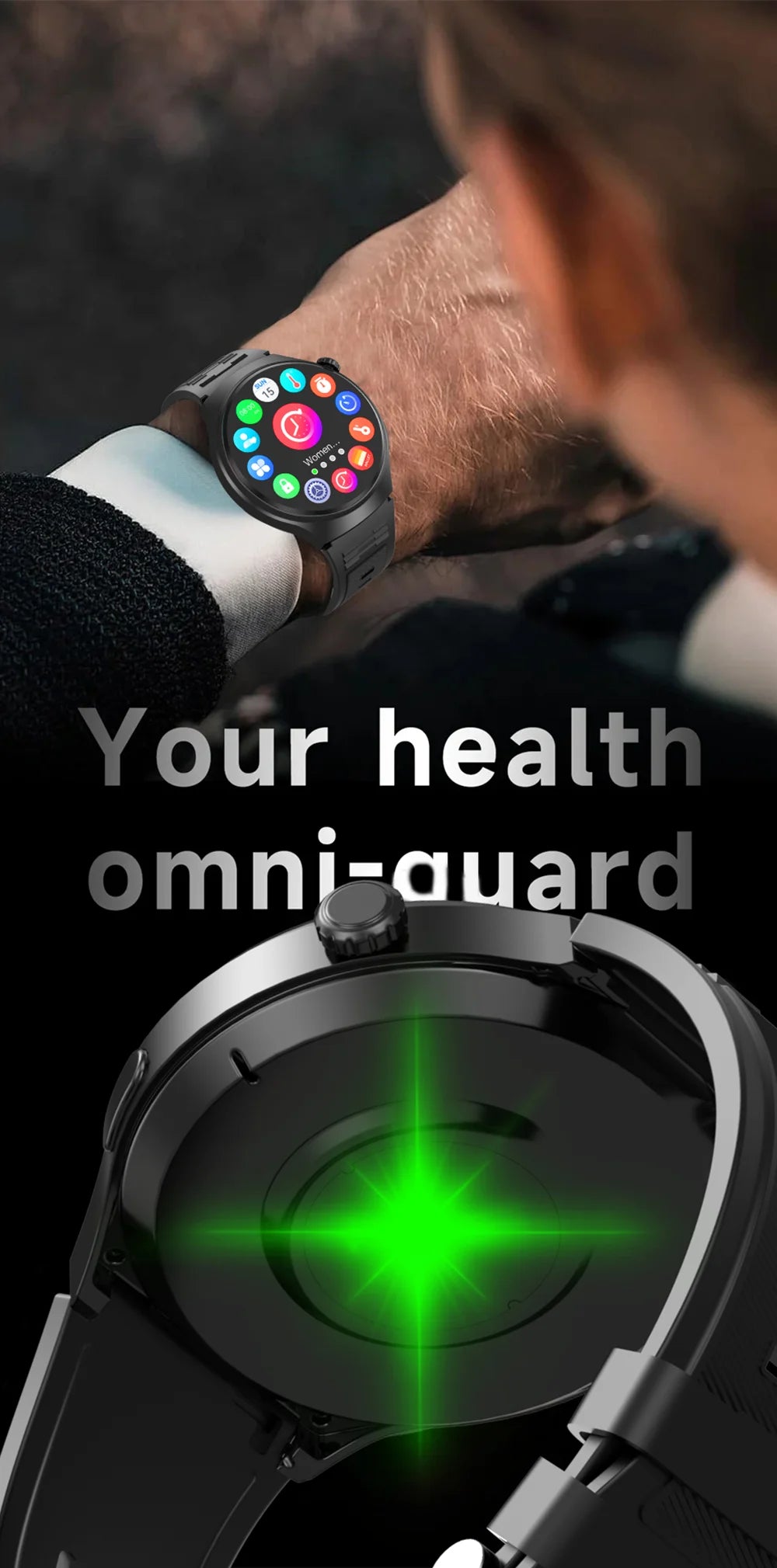 LAXASFIT 1.52" HD Smart Watch Game Dial Dynamic Dial Bluetooth Call Voice Assistant Fitness Tracker Wireless Charging