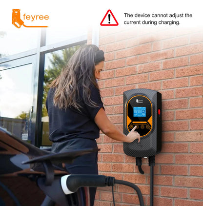 Feyree EV Charging Station 32A Electric Vehicle Car Charger EVSE Wallbox Wallmount 7.6/11/22KW Type2 Cable IEC62196 APP Control