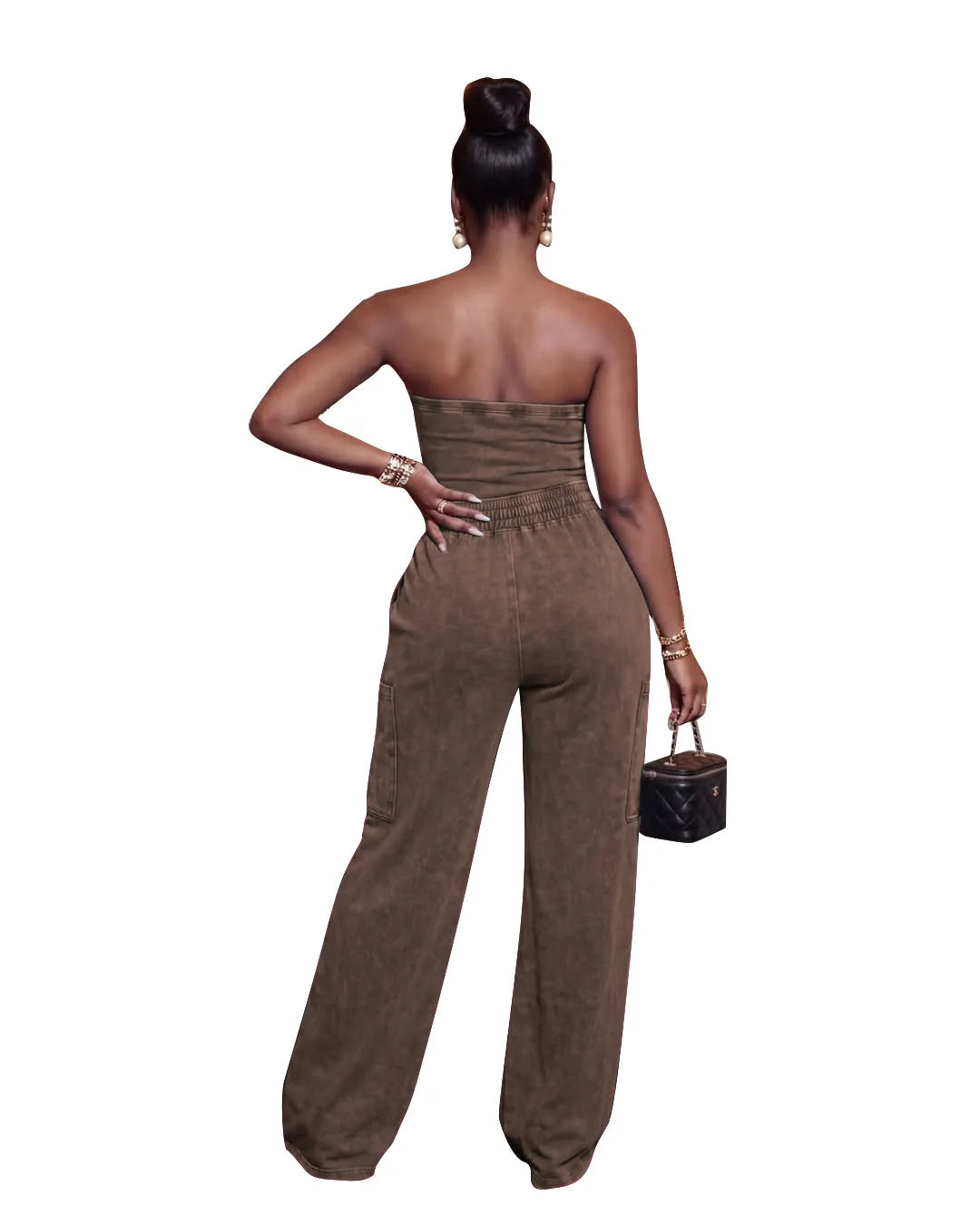 Jumpsuits Women One Piece Sleeveless Strapless Overalls Long Pants Elastic Waist Rompers Y2k Streetwear Jumpsuit Work 2026