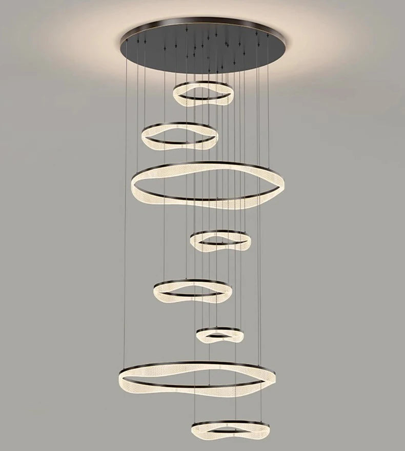Modern ring stairs led lights pendant light lamps for living room led Chandeliers for dining room hanging light indoor lighting