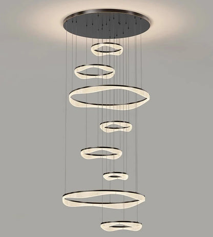 Modern ring stairs led lights pendant light lamps for living room led Chandeliers for dining room hanging light indoor lighting
