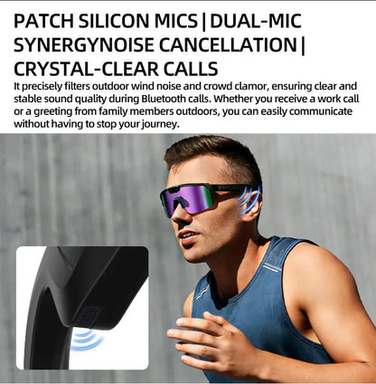 Smart Glasses with 4K HD Anti-Shake Camera & 3D Stereo Speakers Polarized UV400 Sport Sunglasses Bluetooth AI Outdoors Video POV