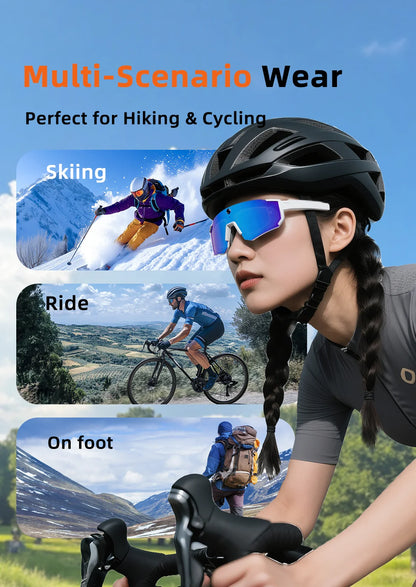 Outdoors Cycling AI Smart Glasses with Camera 1200P Video Recording Anti-Shake Shooting AI  Voice Translation Windproof Goggles