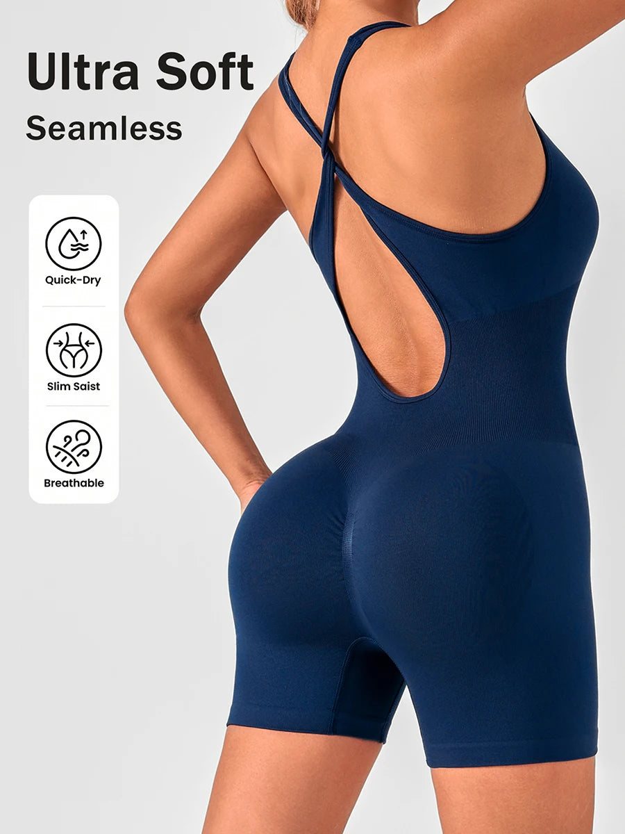 Summer Bodysuit Sportswear Woman Gym Sexy Bodysuit for Fitness Party Shorts Jumpsuits Overalls Women's Yoga Combi-pants Rompers
